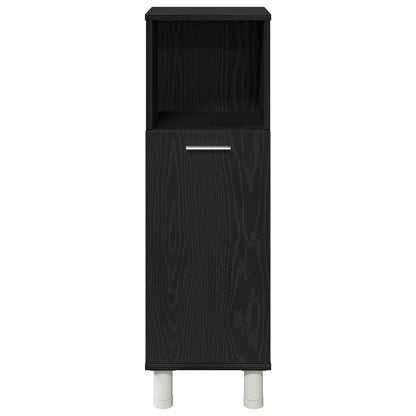 vidaXL Bathroom Furniture Set with Shelf 3 pcs Black 30 x 30 x 99.5 cm