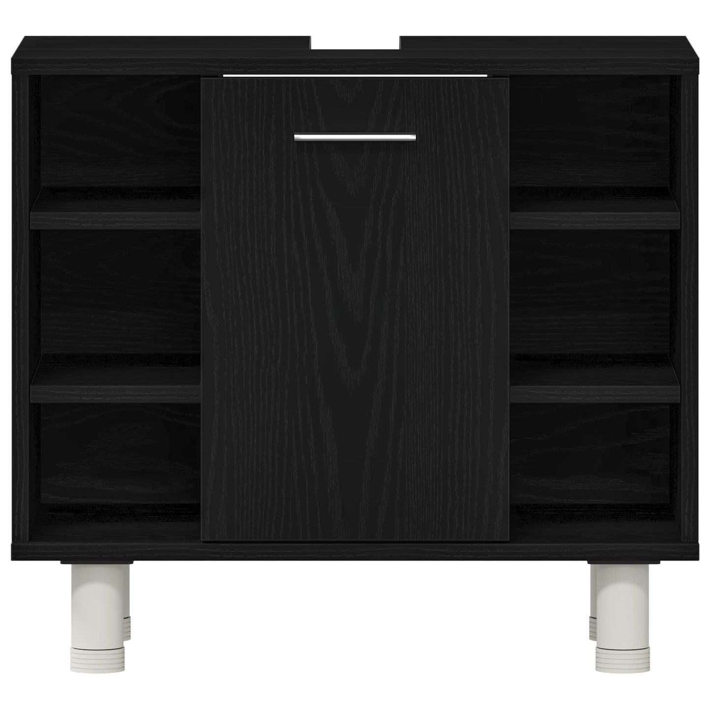 vidaXL Bathroom Furniture Set with Door 3 pcs Black 30 x 30 x 179.5 cm