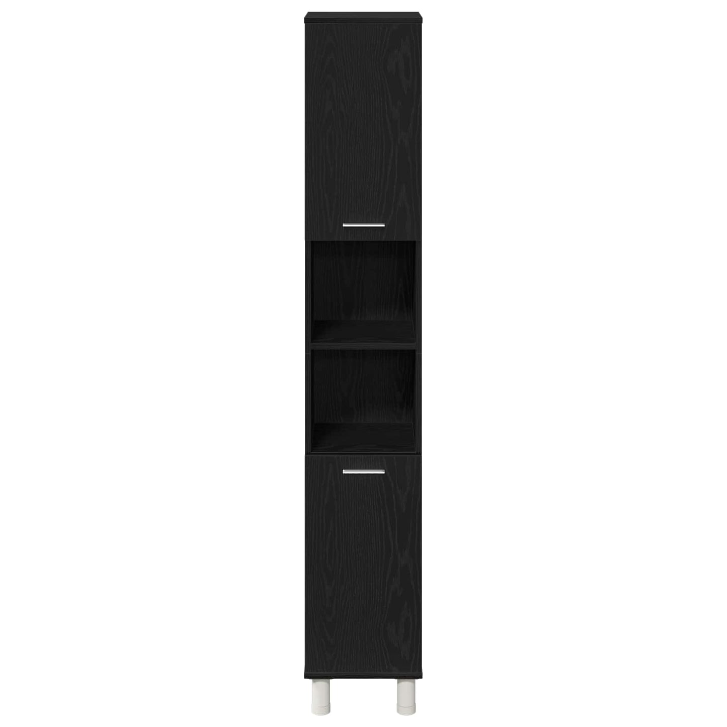 vidaXL Bathroom Furniture Set with Door 3 pcs Black 30 x 30 x 179.5 cm