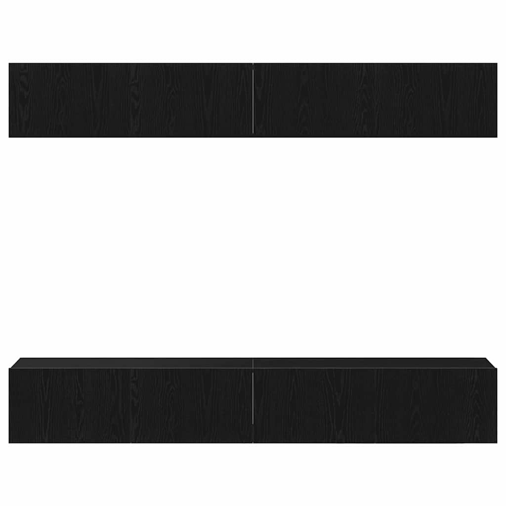 vidaXL TV Cabinet Set 4 pcs Black Oak 100 x 30 x 30 cm Engineered Wood