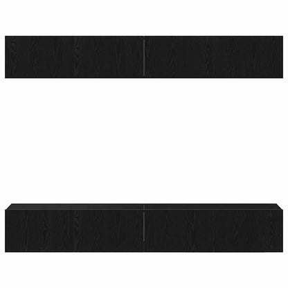 vidaXL TV Cabinet Set 4 pcs Black Oak 100 x 30 x 30 cm Engineered Wood