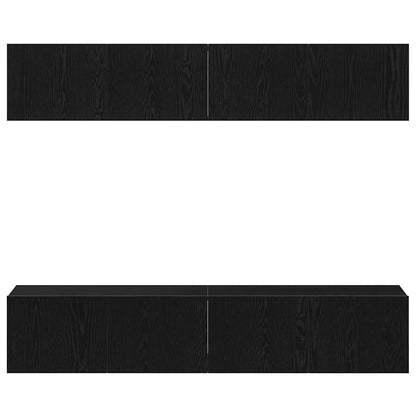 vidaXL TV Cabinet Set 4 pcs Black Oak 80 x 30 x 30 cm Engineered Wood