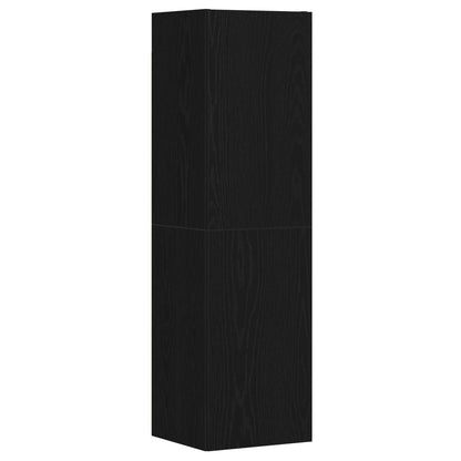 vidaXL TV Cabinet Set Wall-mounted 4 pcs Black Oak 130.5 x 30 x 140 cm