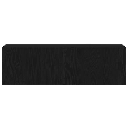vidaXL TV Cabinet Set Wall-mounted 4 pcs Black Oak 130.5 x 30 x 140 cm