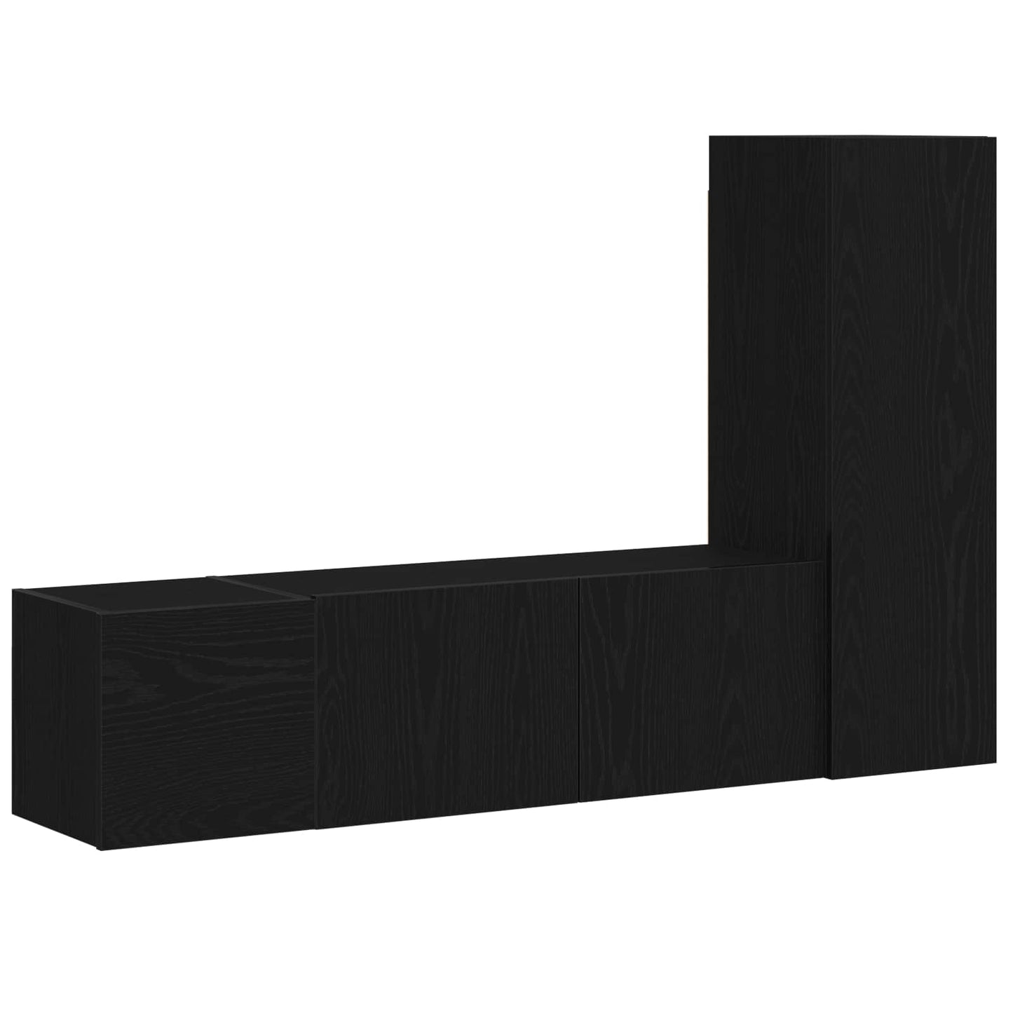 vidaXL TV Cabinet Set Wall-mounted 3 pcs Black Oak 130.5 x 30 x 140 cm