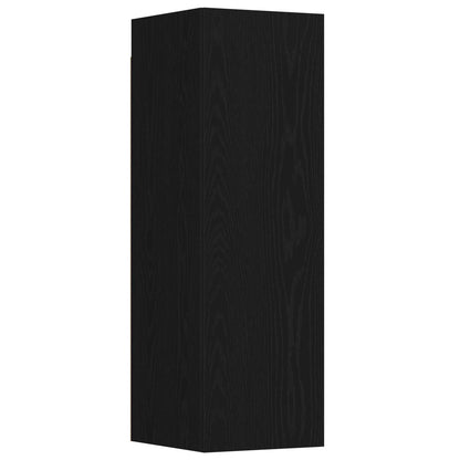 vidaXL TV Cabinet Set Wall-mounted 3 pcs Black Oak 130.5 x 30 x 140 cm