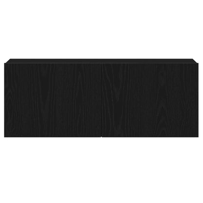 vidaXL TV Cabinet Set Wall-mounted 3 pcs Black Oak 130.5 x 30 x 140 cm