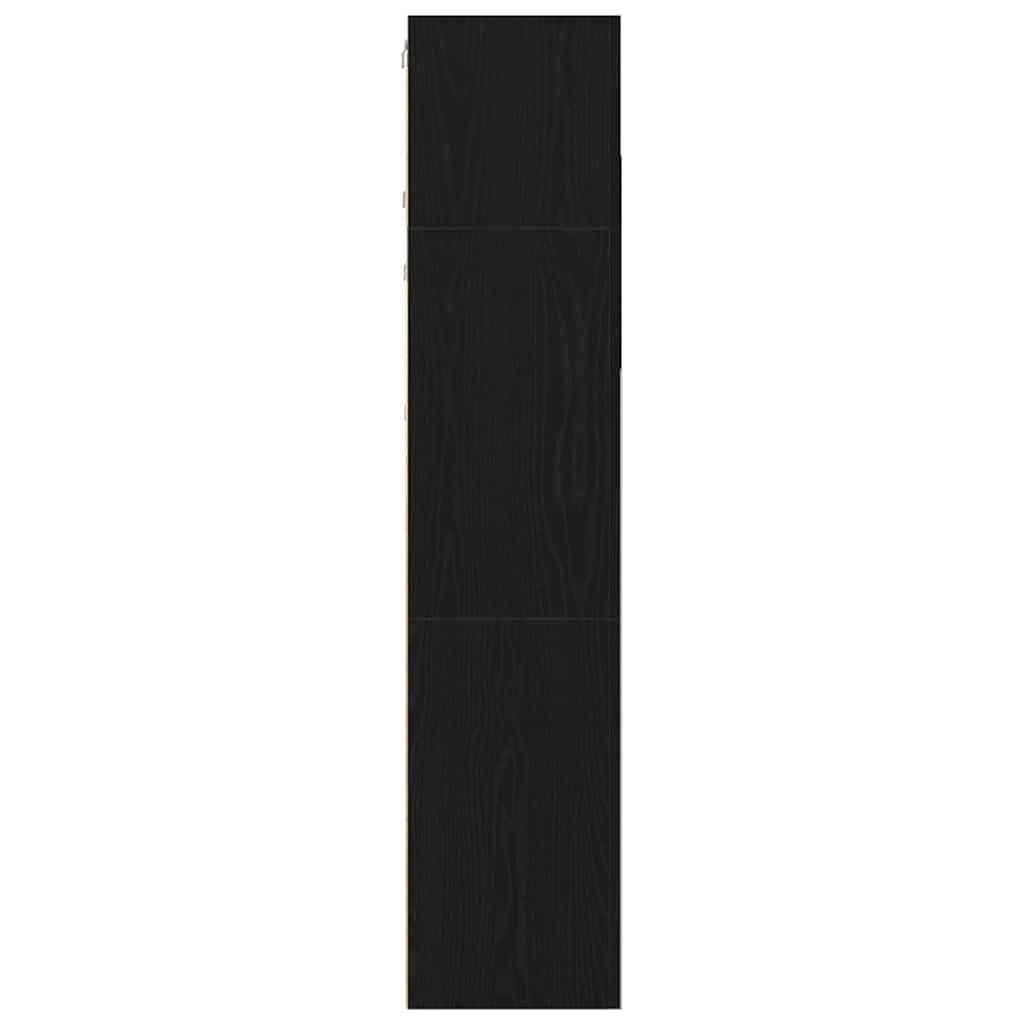 vidaXL TV Cabinet Set Wall-mounted Black Oak Engineered Wood