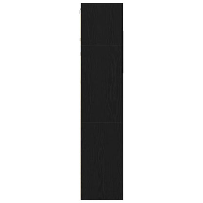 vidaXL TV Cabinet Set Wall-mounted Black Oak Engineered Wood