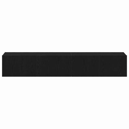 vidaXL TV Cabinet Set Wall-mounted 2 pcs Black Oak Engineered Wood