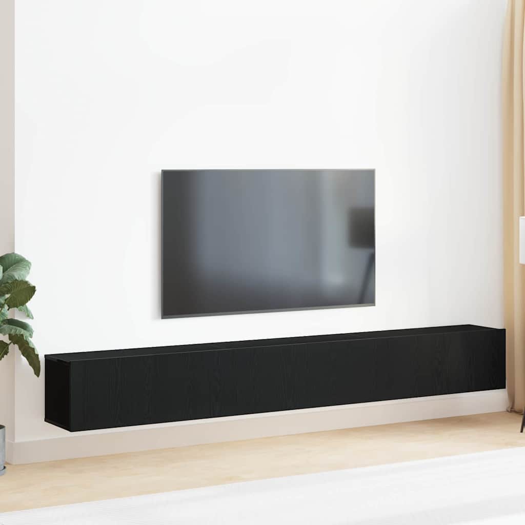 vidaXL TV Cabinet Set 3 pcs Black Oak 80 x 30 x 30 cm Engineered Wood