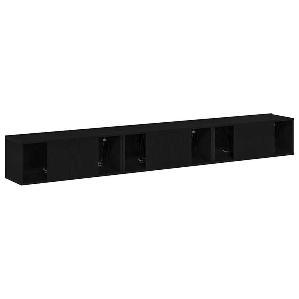vidaXL TV Cabinet Set 3 pcs Black Oak 80 x 30 x 30 cm Engineered Wood