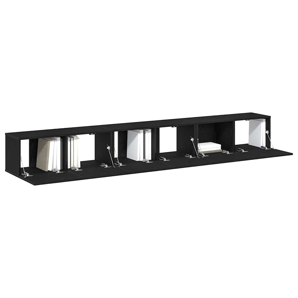 vidaXL TV Cabinet Set 3 pcs Black Oak 80 x 30 x 30 cm Engineered Wood