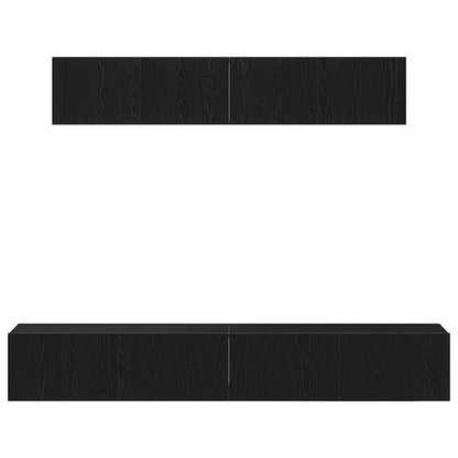 vidaXL TV Cabinet Set Wall-mounted 4 pcs Black Oak Engineered Wood
