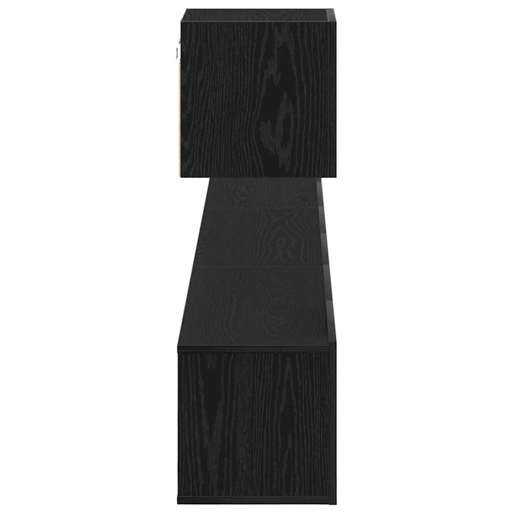 vidaXL TV Cabinet Set Wall-mounted Black Oak Engineered Wood