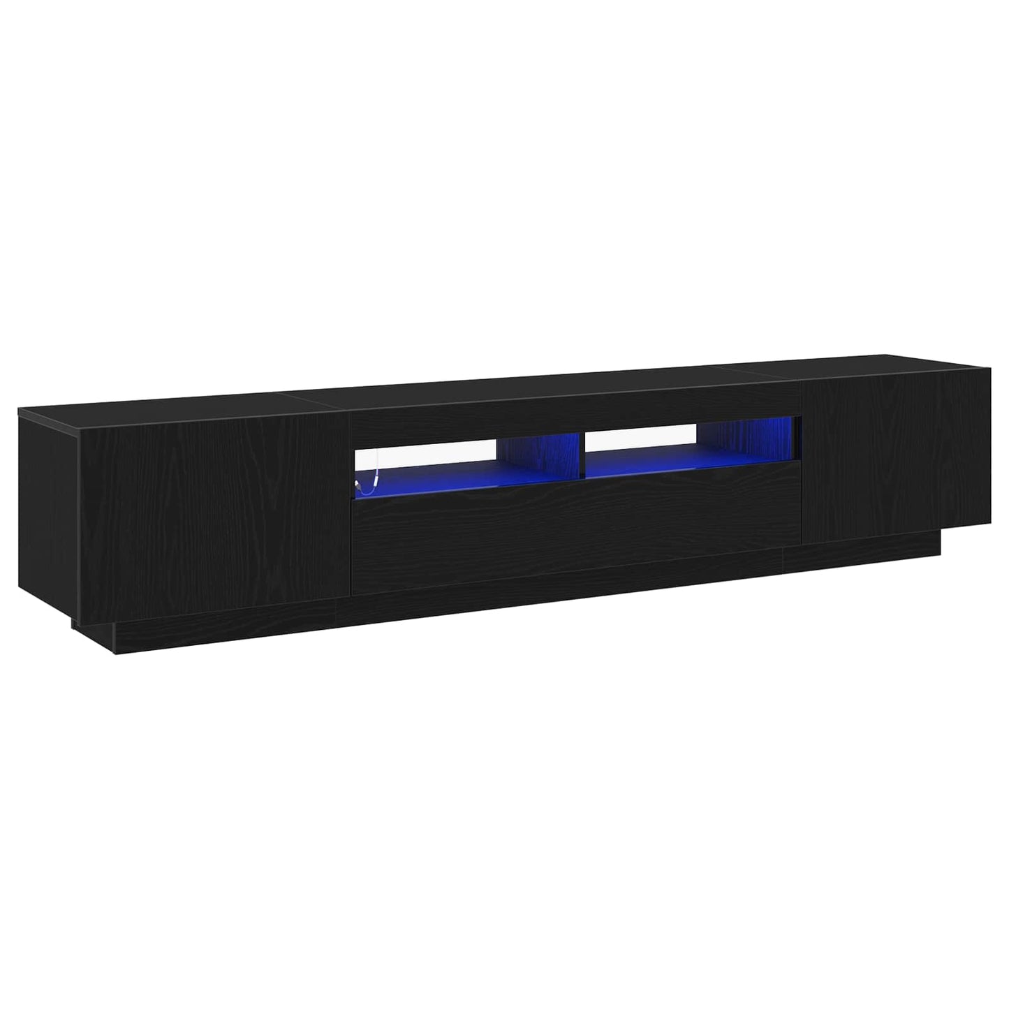vidaXL TV Cabinet Set 2 pcs Black 200 x 35 x 40 cm Engineered Wood