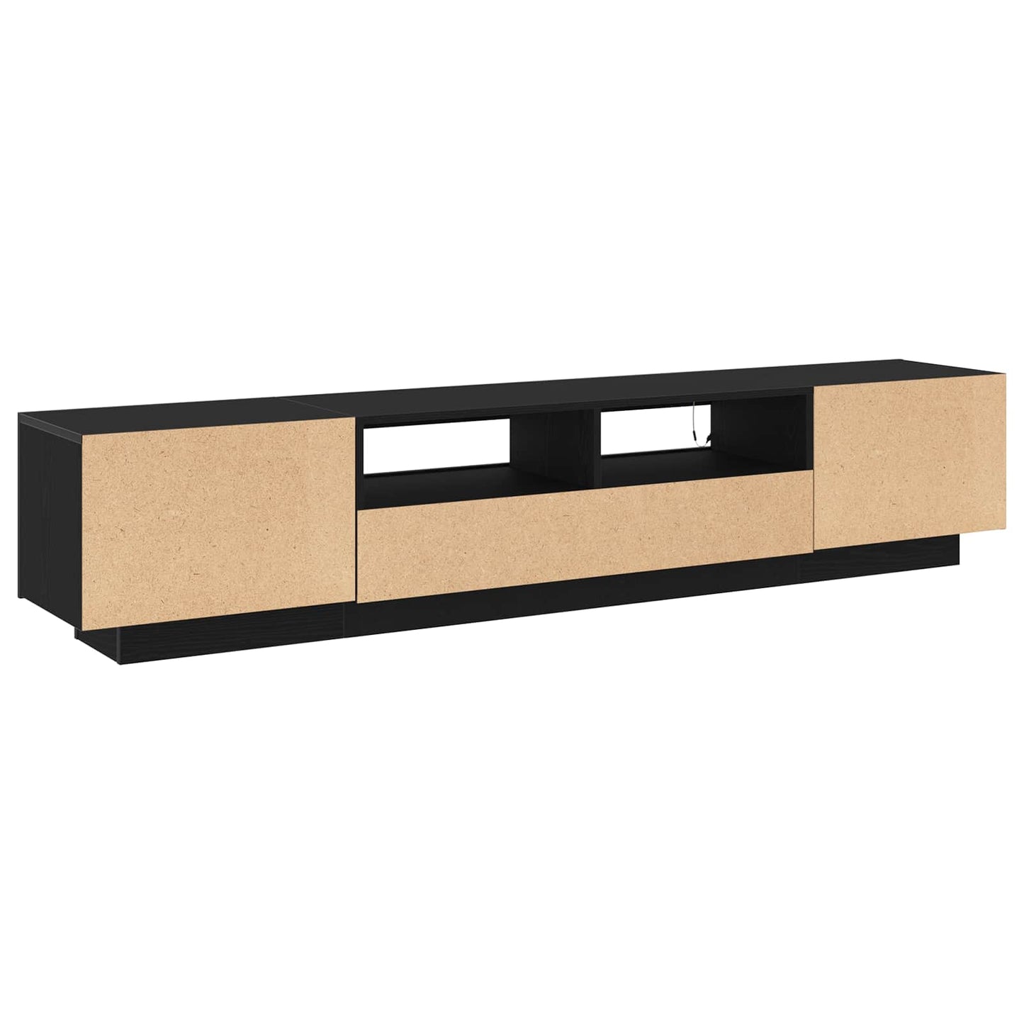 vidaXL TV Cabinet Set 2 pcs Black 200 x 35 x 40 cm Engineered Wood