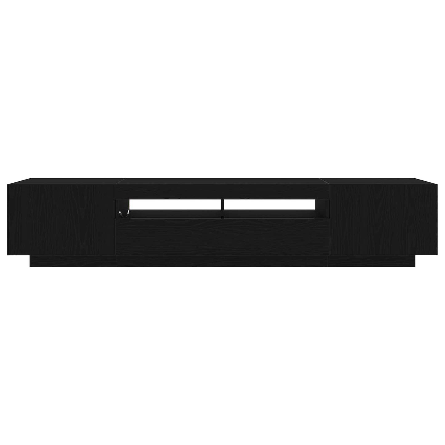 vidaXL TV Cabinet Set 2 pcs Black 200 x 35 x 40 cm Engineered Wood