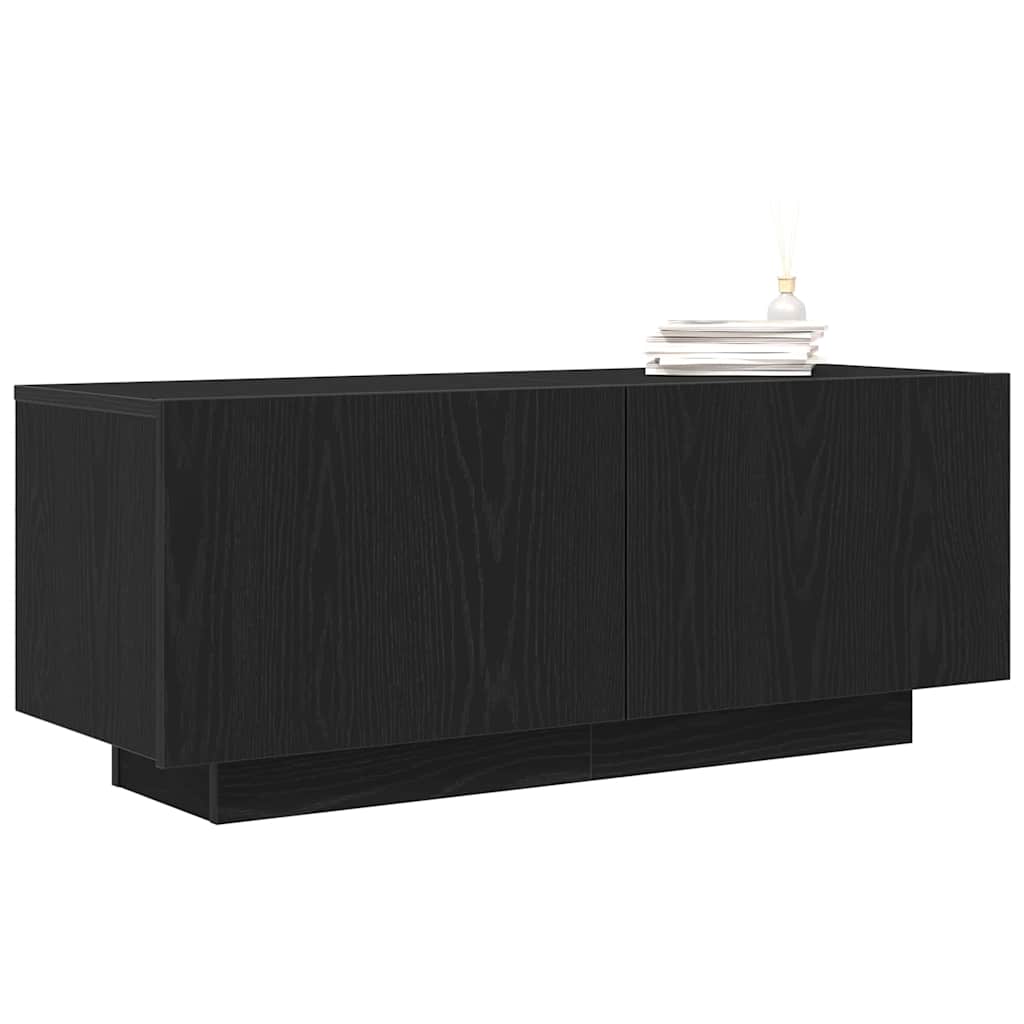 vidaXL TV Cabinet 100 x 35 x 40 cm Black Oak Engineered Wood