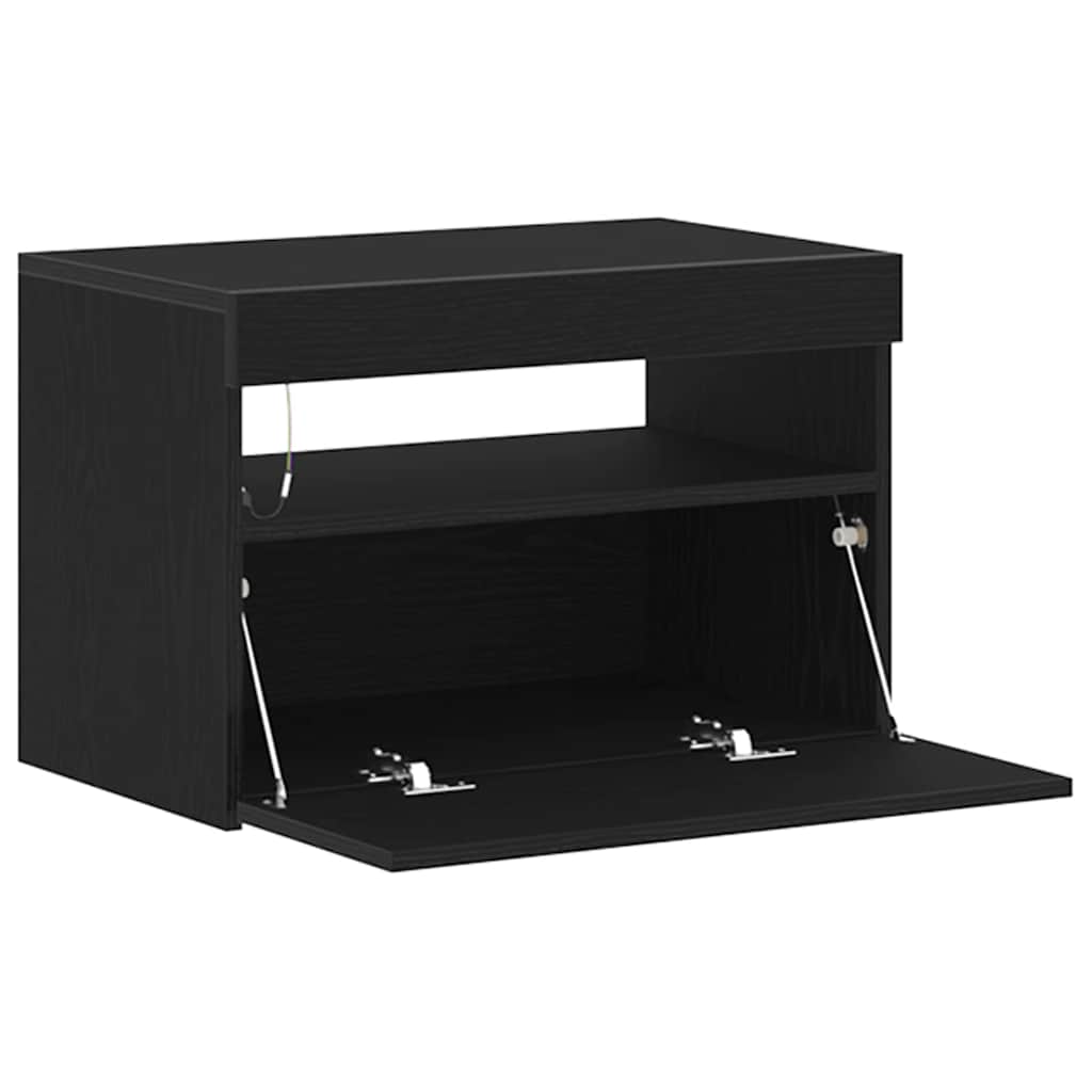 vidaXL Bedside Cabinet Black Oak 60 x 35 x 40 cm Engineered Wood