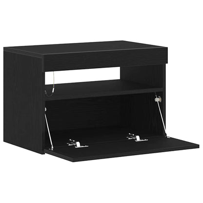 vidaXL Bedside Cabinet Black Oak 60 x 35 x 40 cm Engineered Wood