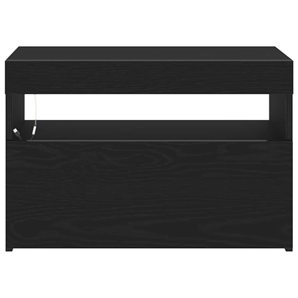 vidaXL Bedside Cabinet Black Oak 60 x 35 x 40 cm Engineered Wood