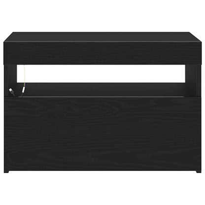 vidaXL Bedside Cabinet Black Oak 60 x 35 x 40 cm Engineered Wood