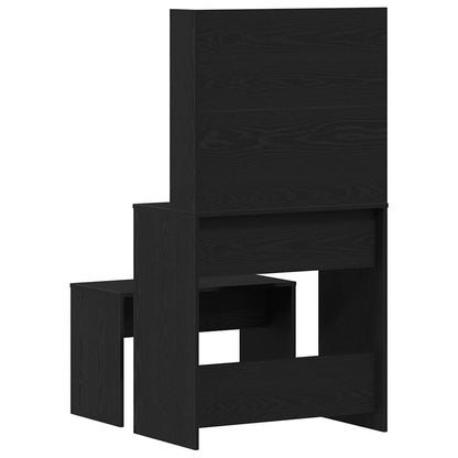 vidaXL Dressing Table Set with Drawer 2 pcs Black Oak Engineered Wood