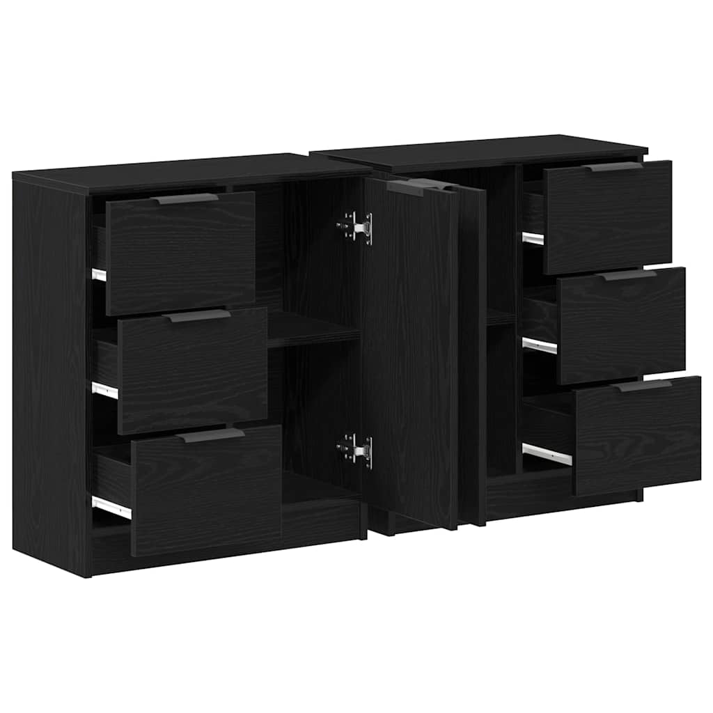 vidaXL Sideboard Black Oak 120 x 30 x 70 cm Engineered Wood