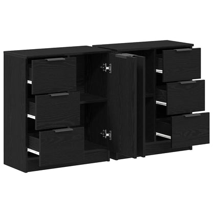 vidaXL Sideboard Black Oak 120 x 30 x 70 cm Engineered Wood
