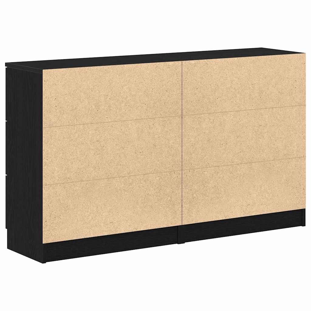 vidaXL Sideboard Black Oak 120 x 30 x 70 cm Engineered Wood