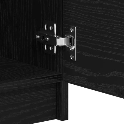 vidaXL Sideboard 2 pcs Black Oak 60 x 30 x 70 cm Engineered Wood