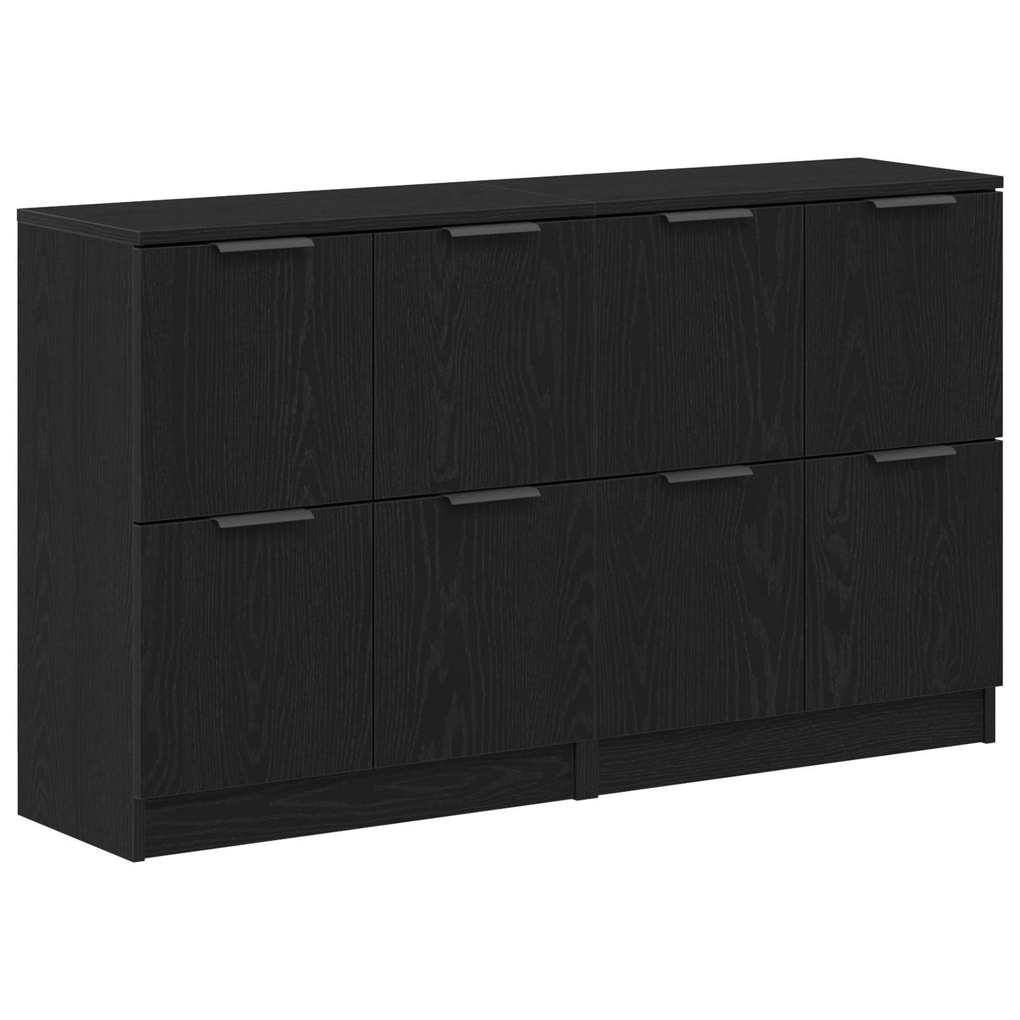 vidaXL Sideboard 2 pcs Black Oak 60 x 30 x 70 cm Engineered Wood