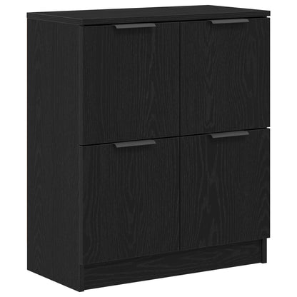 vidaXL Sideboard 2 pcs Black Oak 60 x 30 x 70 cm Engineered Wood