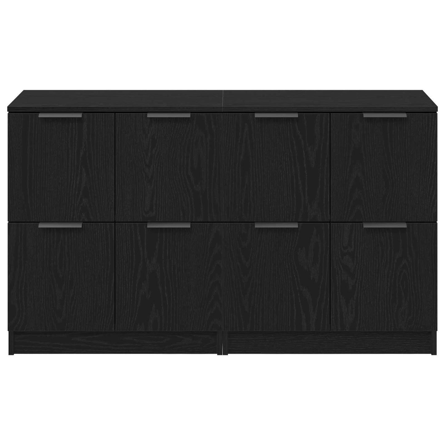 vidaXL Sideboard 2 pcs Black Oak 60 x 30 x 70 cm Engineered Wood