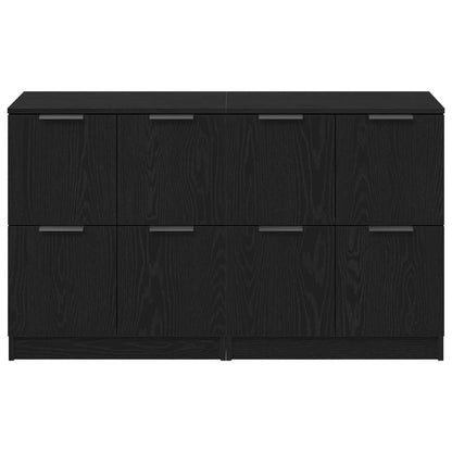 vidaXL Sideboard 2 pcs Black Oak 60 x 30 x 70 cm Engineered Wood