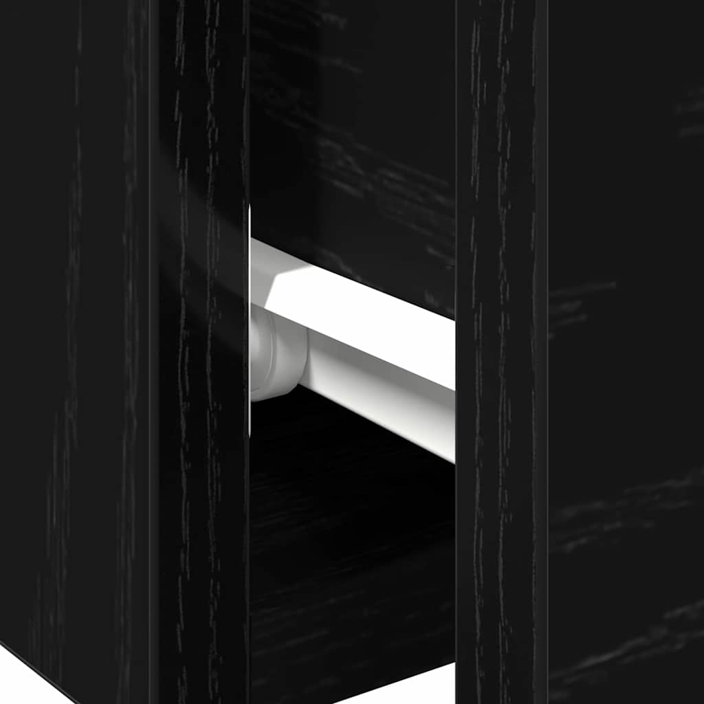 vidaXL Wall-mounted Cabinet 2 pcs Black Oak 102 x 30 x 20 cm