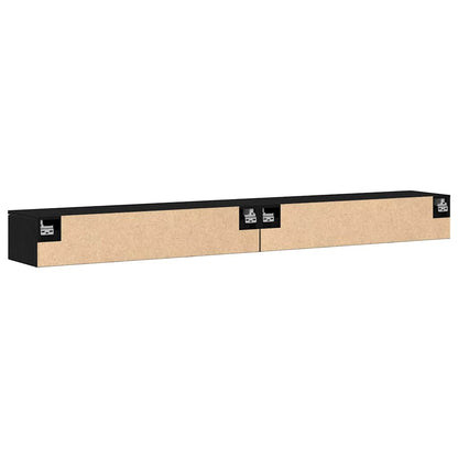 vidaXL Wall-mounted Cabinet 2 pcs Black Oak 102 x 30 x 20 cm