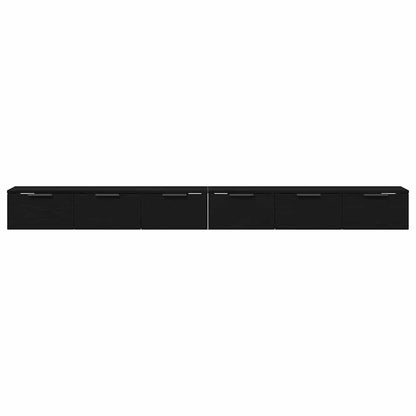 vidaXL Wall-mounted Cabinet 2 pcs Black Oak 102 x 30 x 20 cm