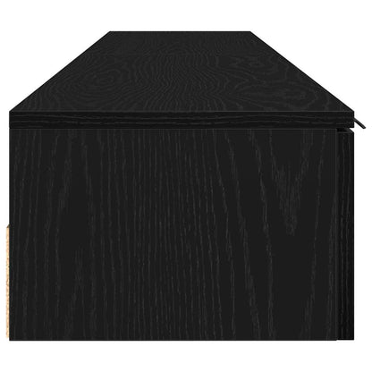 vidaXL Wall-mounted Cabinet 2 pcs Black Oak 102 x 30 x 20 cm
