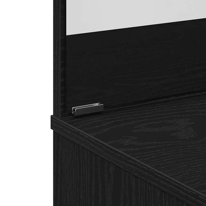vidaXL Dressing Table Set with Drawer 2 pcs Black Oak Engineered Wood