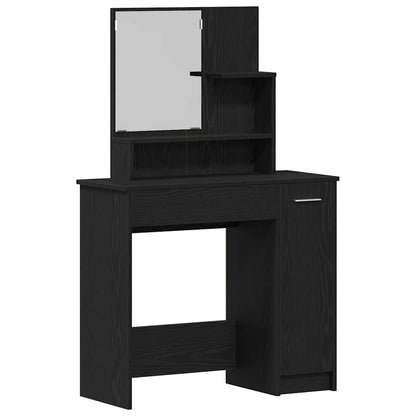 vidaXL Dressing Table Set with Drawer 2 pcs Black Oak Engineered Wood