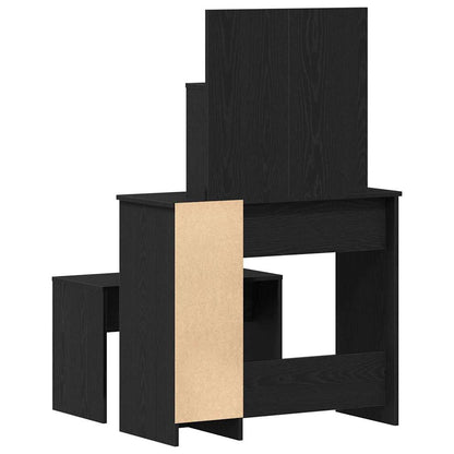 vidaXL Dressing Table Set with Drawer 2 pcs Black Oak Engineered Wood