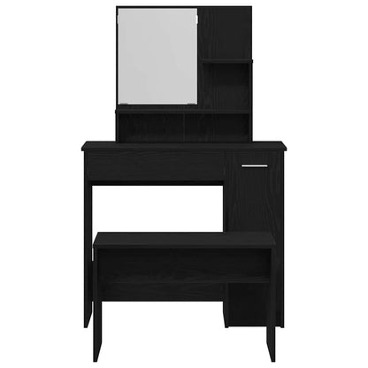 vidaXL Dressing Table Set with Drawer 2 pcs Black Oak Engineered Wood