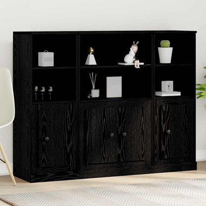 vidaXL Highboard Black Oak 132 x 35.5 x 103.5 cm Engineered Wood