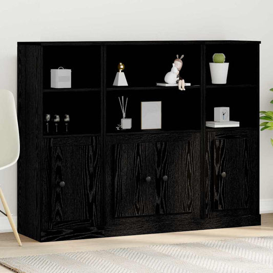 vidaXL Highboard Black Oak 132 x 35.5 x 103.5 cm Engineered Wood