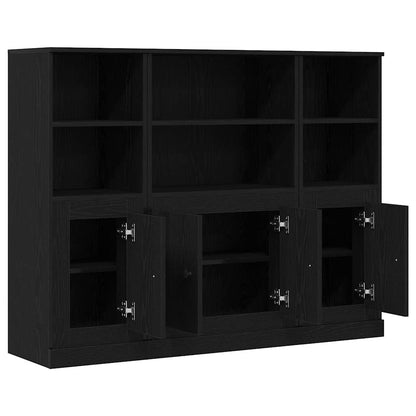 vidaXL Highboard Black Oak 132 x 35.5 x 103.5 cm Engineered Wood