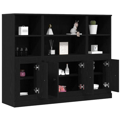 vidaXL Highboard Black Oak 132 x 35.5 x 103.5 cm Engineered Wood
