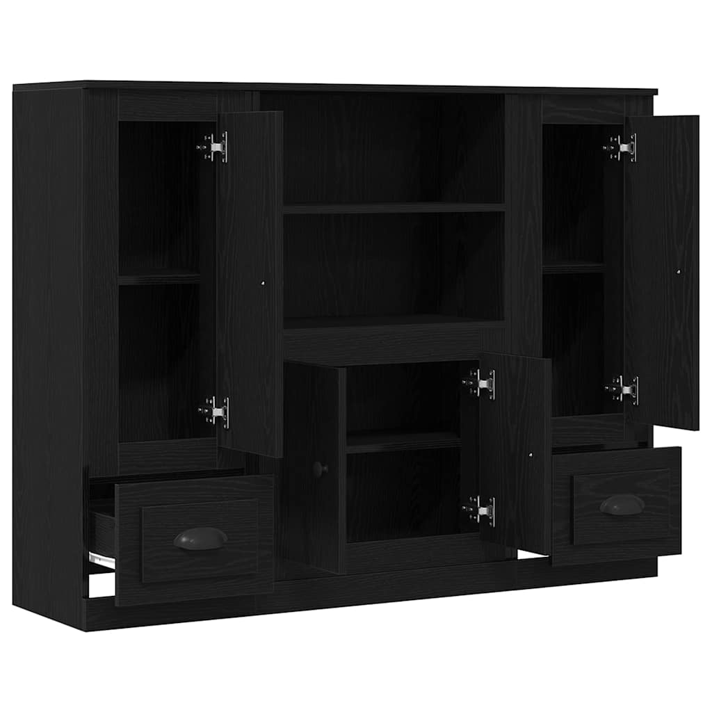 vidaXL Highboard Black Oak 132 x 35.5 x 103.5 cm Engineered wood