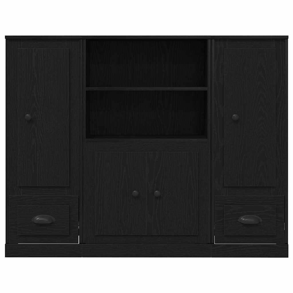 vidaXL Highboard Black Oak 132 x 35.5 x 103.5 cm Engineered wood